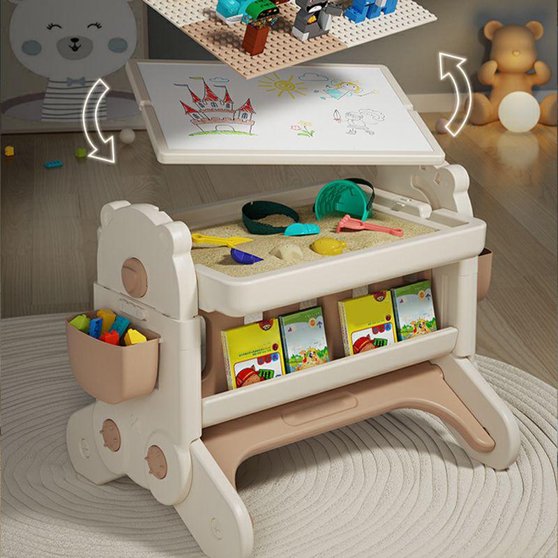 Детский стол-трансформер для творчества Lumpurini Olimpia с основой для конструктора/мольберта/песочницы/со стулом и книжной полкой (YYD436)