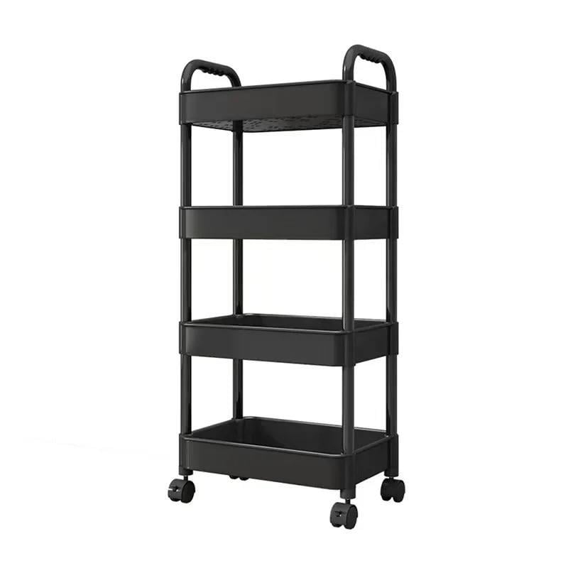 Полка на колесиках пластмассовая 4 яруса Черный (24668237)