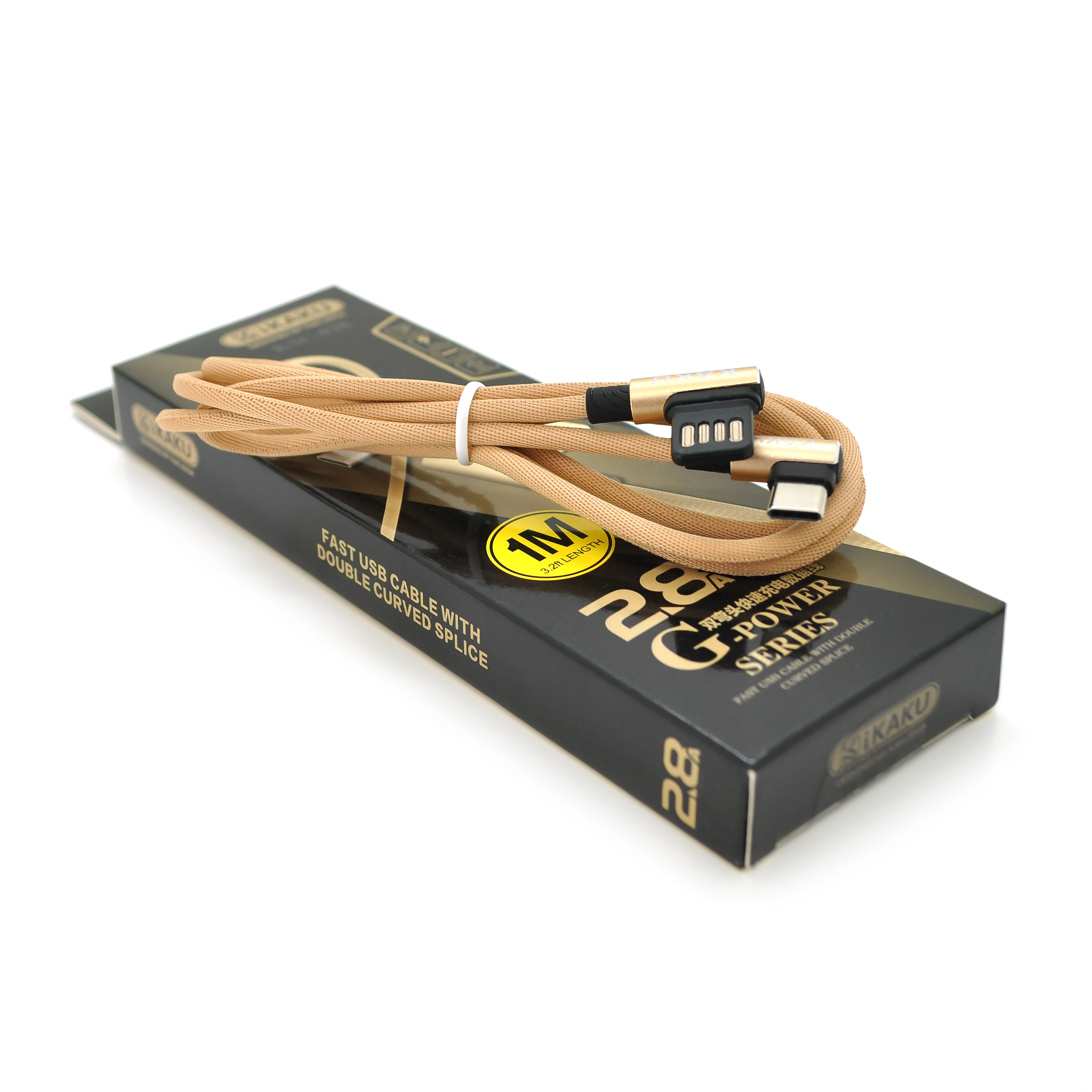 Кабель iKaku KSC-028 JINDIAN Type-C 2,4A USB 1 м Золотий (26810)