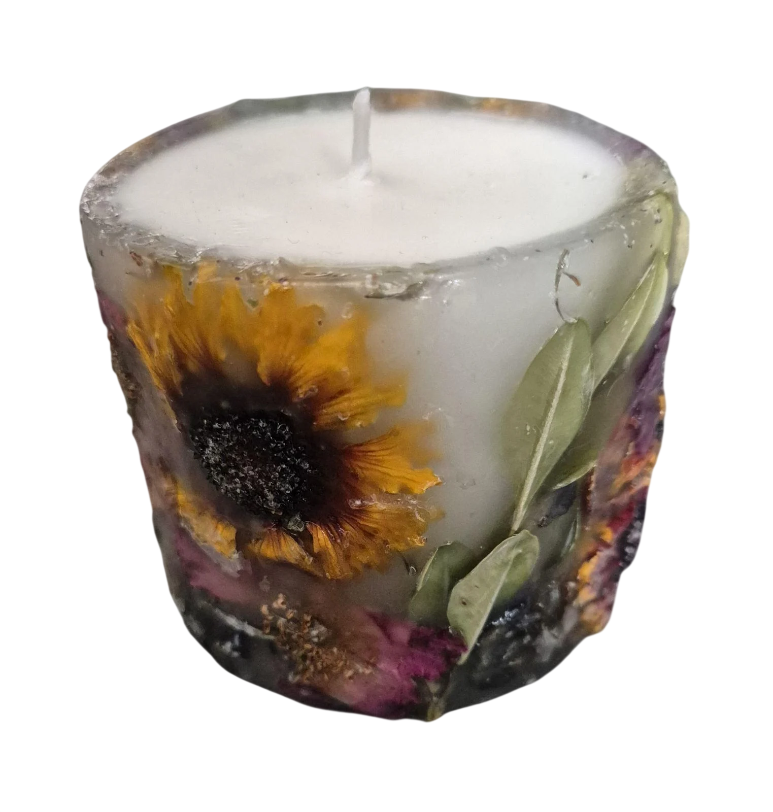 Свечи ботанические ручной работы с цветами 7х8 см 270 г (34175072)