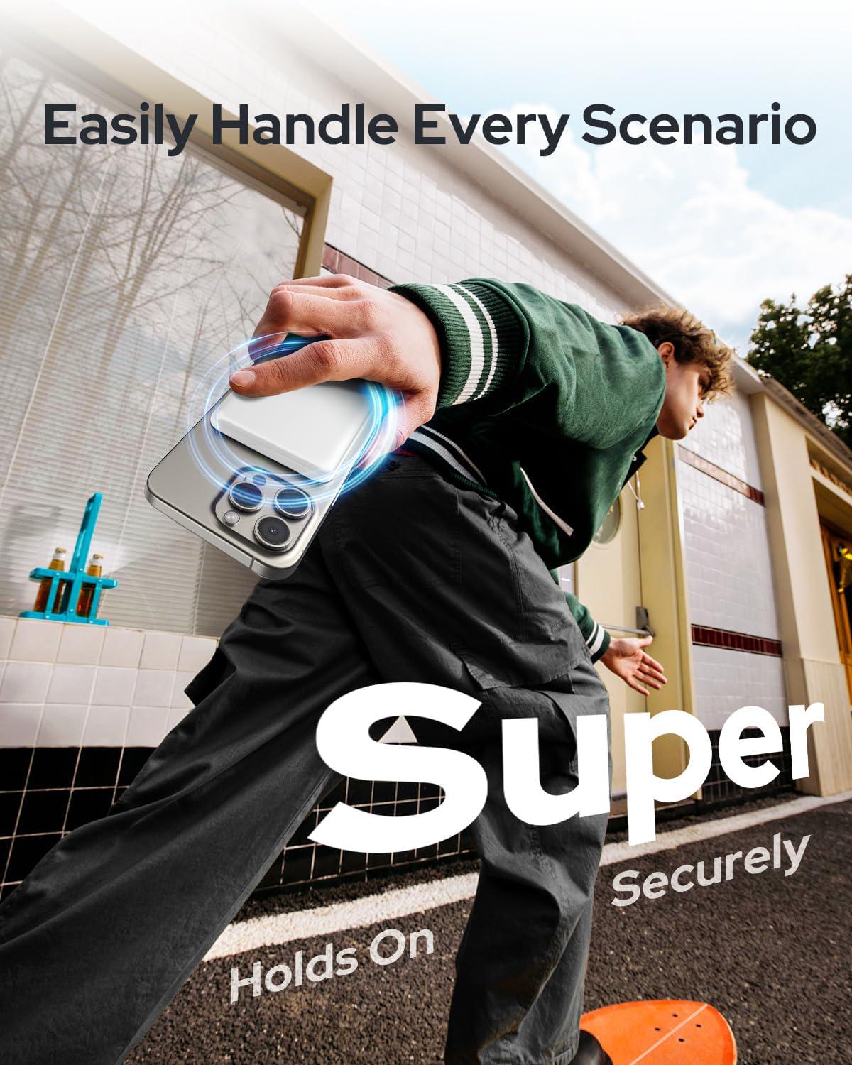 Повербанк магнитный MagSafe 5000 mAh для iPhone Air/17/16/15/14/13/12 White - фото 3