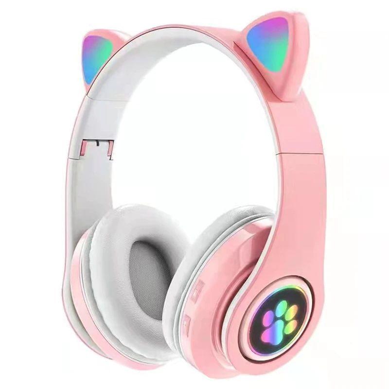 Наушники беспроводные MFC Cat Ear с кошачьими ушками Розовый (100-98-STN-28PN)