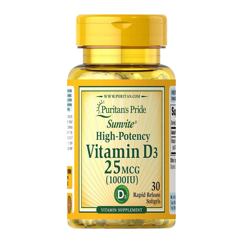 Вітамін Puritan's Pride Vitamin D3 25 мкг 1000 IU (30 капс. (10203-01)