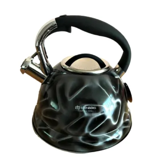 Чайник со свистком Edenberg EB-1911 из нержавеющей стали 3 л Черный (57-46-EB-1911) - фото 1 Чайник со свистком Edenberg EB-1911 из нержавеющей стали 3 л Черный (57-46-EB-1911) - фото 1