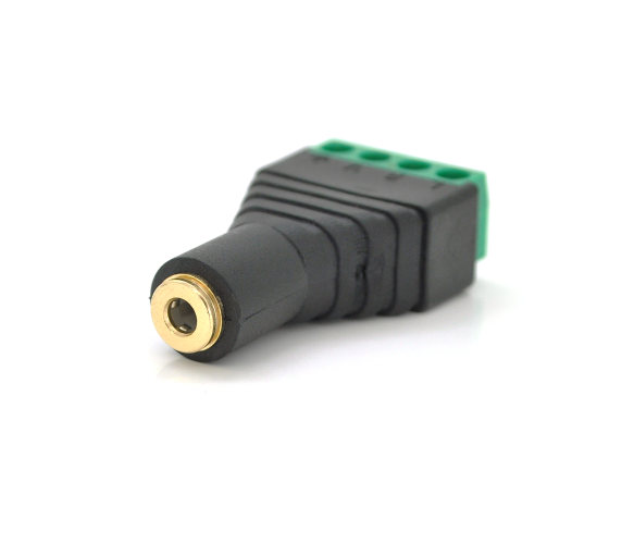 Роз'єм для підключення miniJack 3.5 Stereo з клемами під кабель 4 контакти Black (YT-MJ3.5-4F)