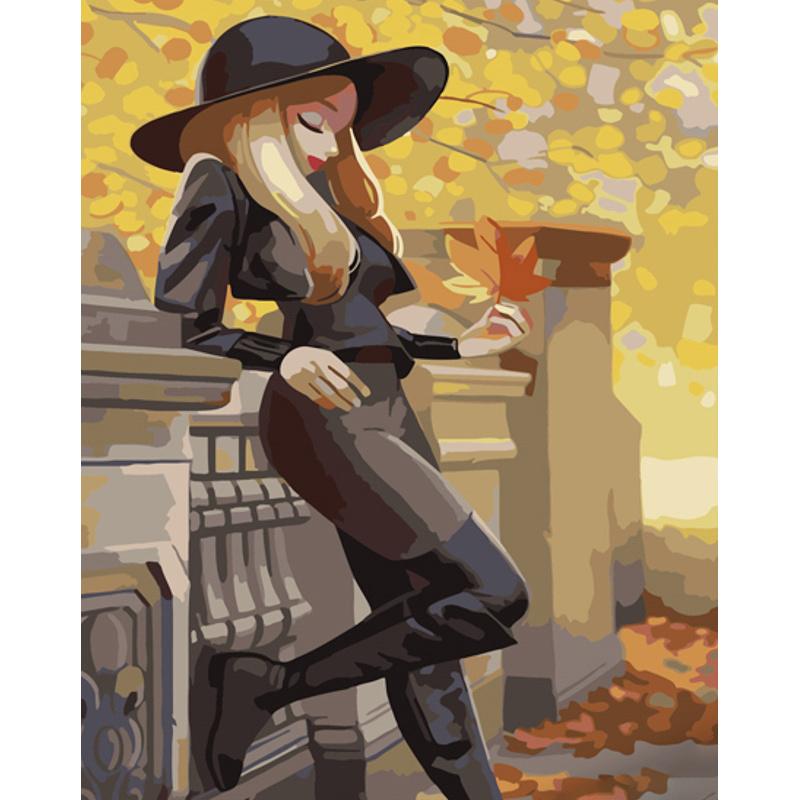 Картина по номерам Strateg Премиум Женщина в черном 40x50 см (GS864)