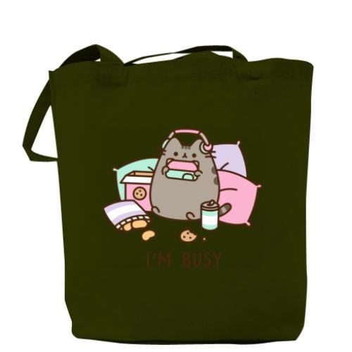 Шопер Pusheen "I'm Busy" 37х41 см Хаки (13422422-23-184714)