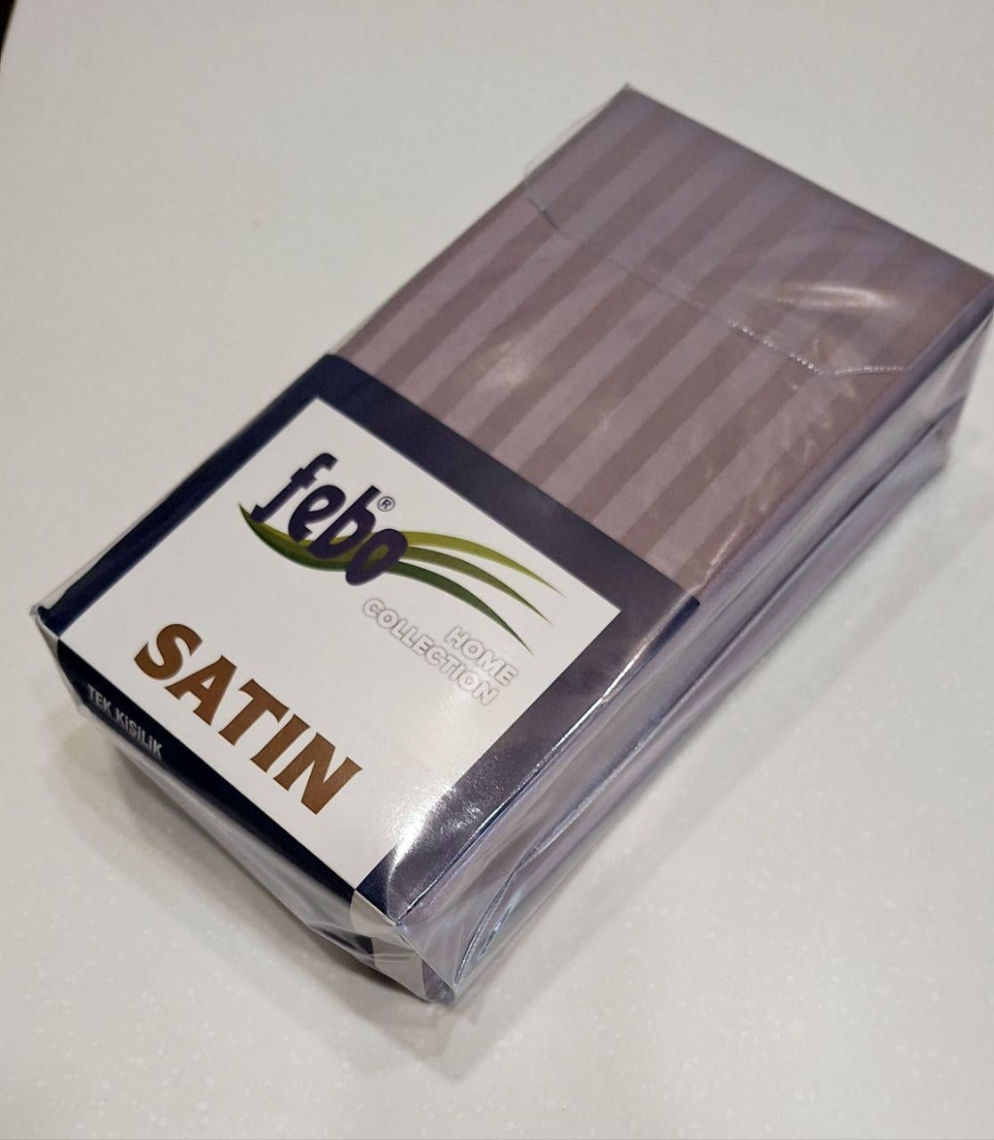 Простыня на резинке Febo страйп-сатин 180x200x30 см с 2 наволочками 50x70 см Сиреневый (337) Простыня на резинке Febo страйп-сатин 180x200x30 см с 2 наволочками 50x70 см Сиреневый (337)