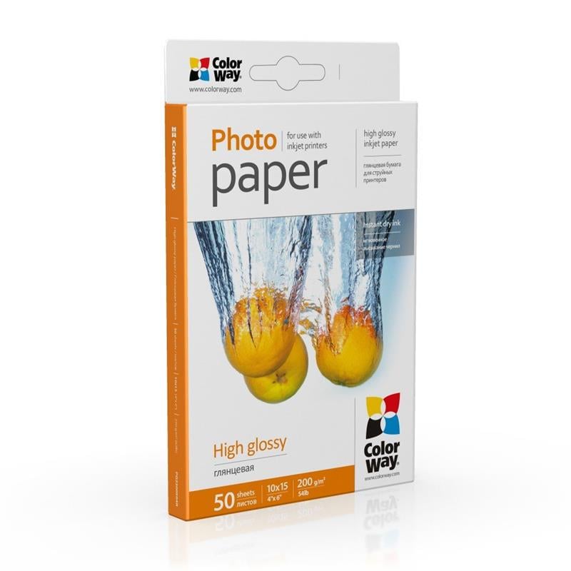Фотобумага ColorWay глянцевая 10х15 см 200 г/м² 50 листов (PG2000504R)