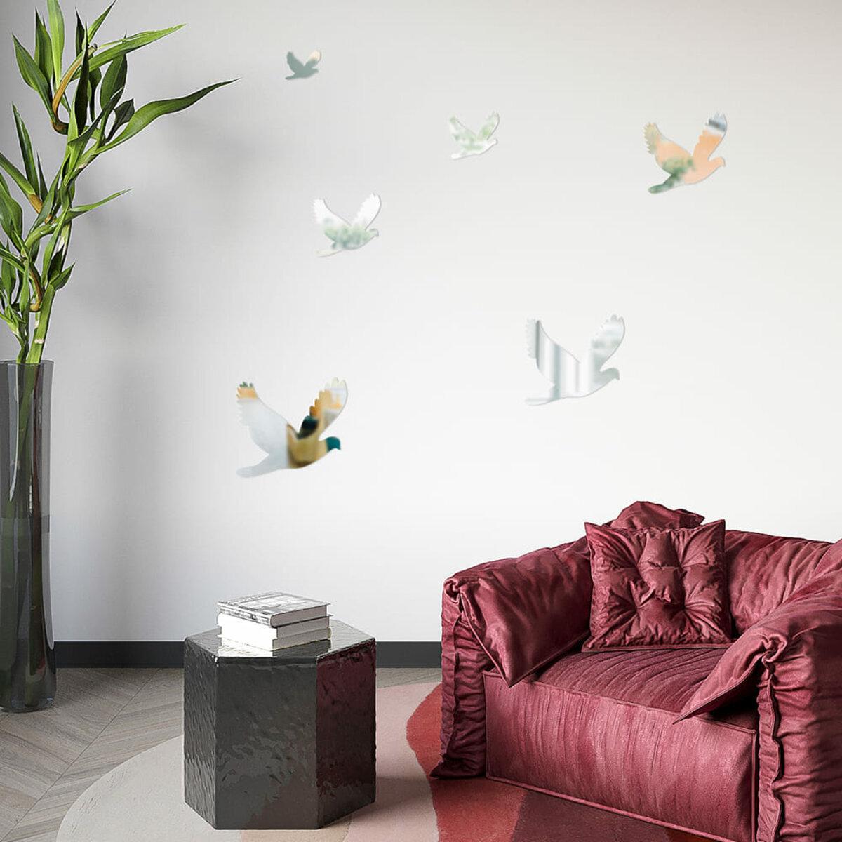 Декор дзеркальний акриловий самоклеючий Птахи 6 шт. Сріблястий (SW-00002520) - фото 6 Декор дзеркальний акриловий самоклеючий Птахи 6 шт. Сріблястий (SW-00002520) - фото 6