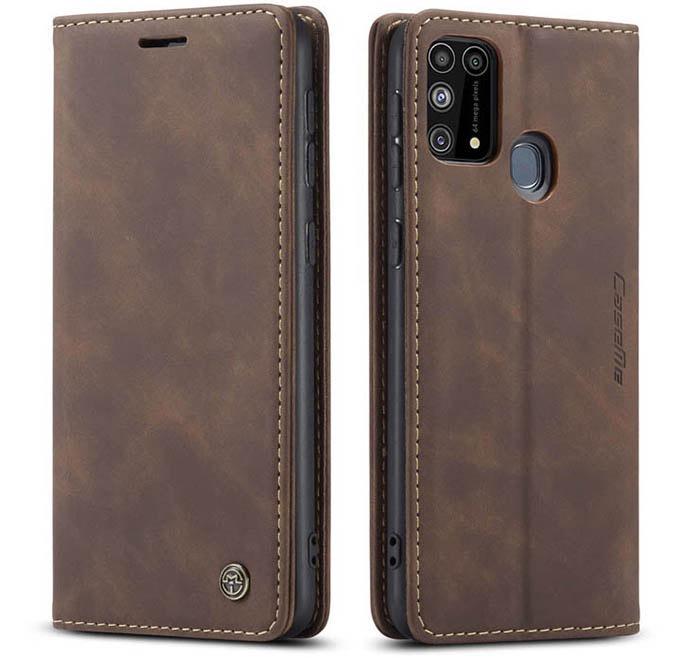 Чехол книжка с магнитом CaseMe на Samsung Galaxy M31 M315 Dark Brown (15542-05)