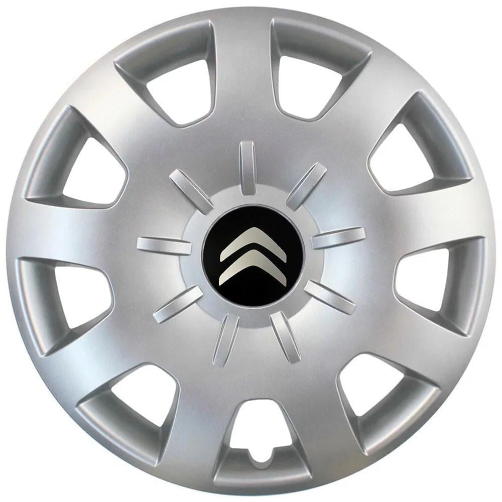 Колпаки SJS 314 с логотипом Citroen R15 4 шт. Серебряный (2654558086)
