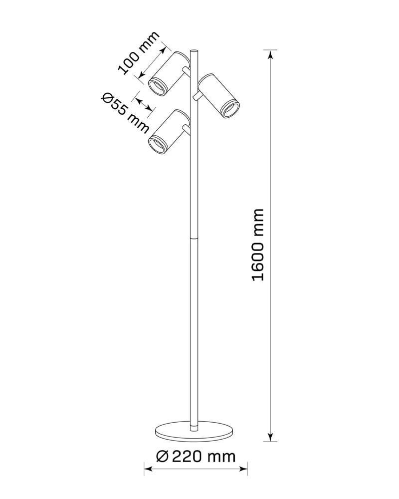 Торшер Polux 328182 Paris GU10 3x12W IP20 Белый (24413161) - фото 5