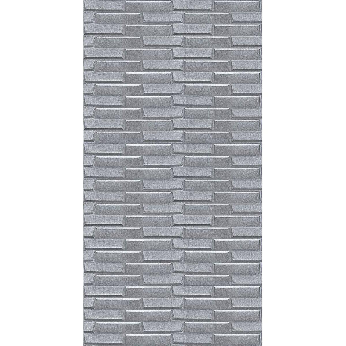 3D-панель самоклеющаяся кладка 3080х700х5 мм Серебро (SW-00001760)