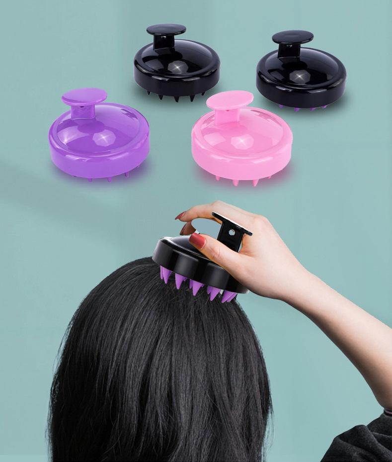 Щетка для головы и мытья волос силиконовая массажная Черный - фото 4 Щетка для головы и мытья волос силиконовая массажная Черный - фото 4