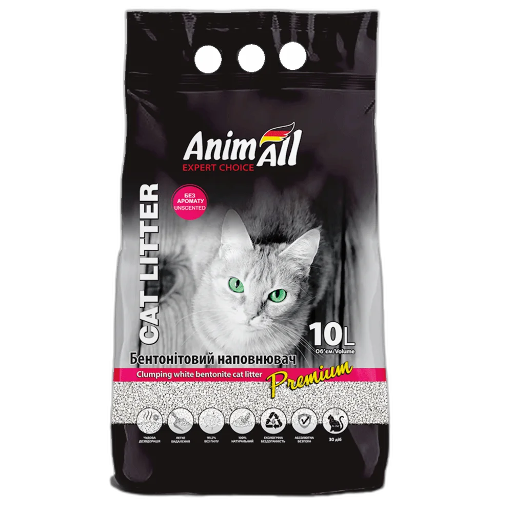 Наполнитель бентонитовый AnimAll Premium Classic без аромата для кошек 5 л (37463790)