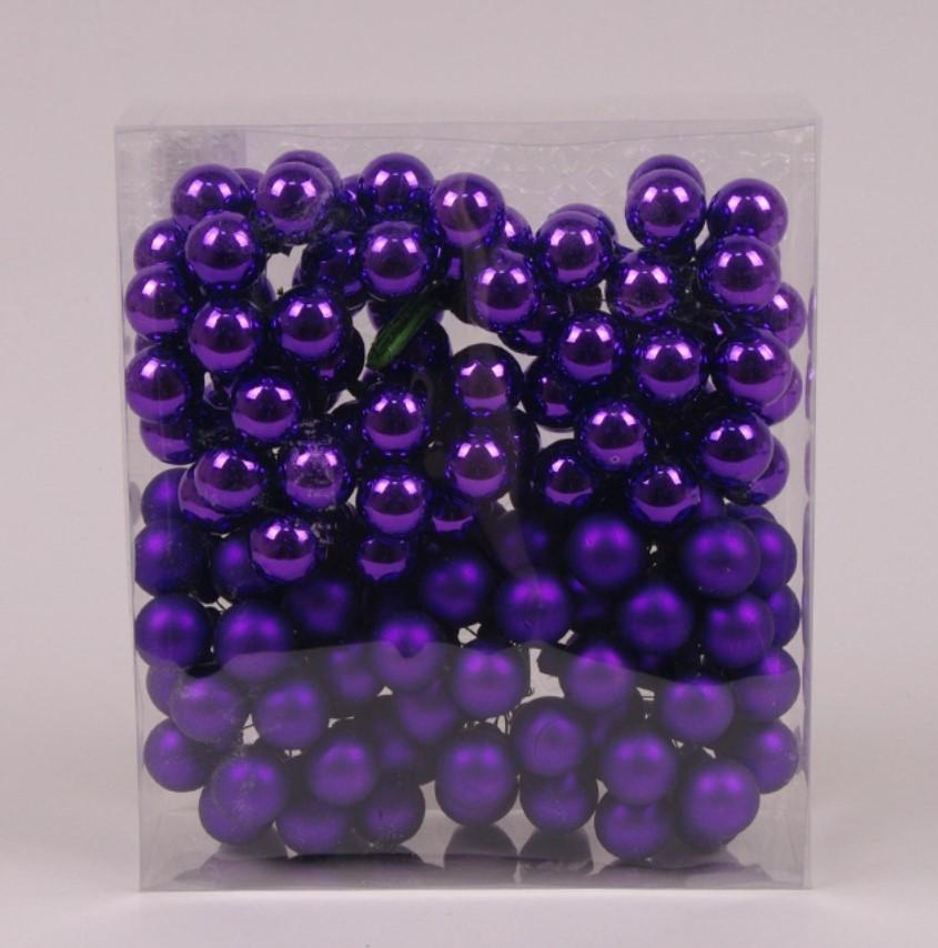 Шарики стеклянные 2,5 см 12 пучков 144 шарика Фиолетовый (40219)