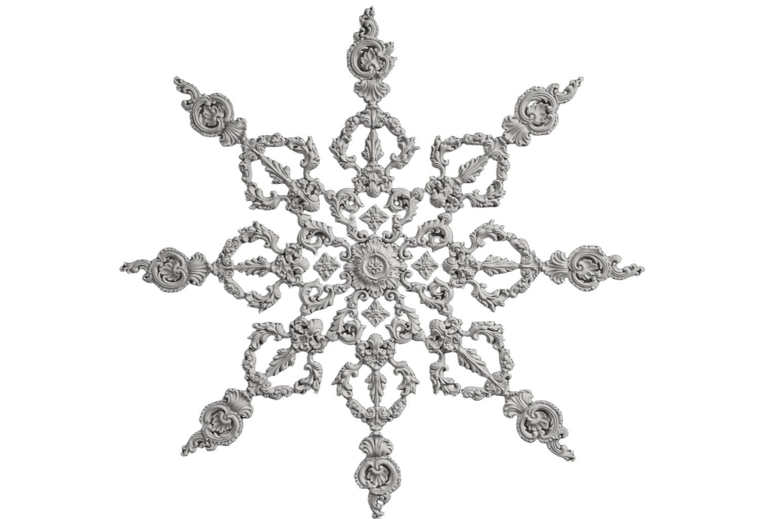 Розетка на потолок декоративная гипсовая сборная D 2300 мм (31177768)