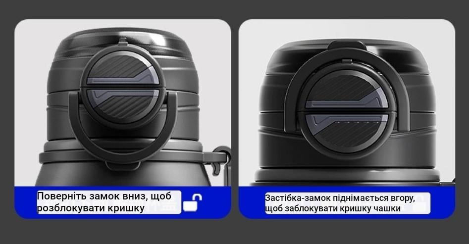 Термопляшка з подвійним ковпачком GRAFFITI CUP 680 мл Білий з чорним (2600786802) - фото 5