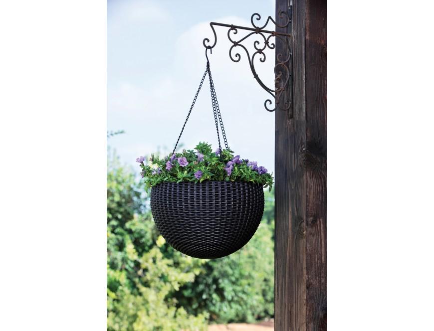 Горщик підвісний Keter Rattan Style Hanging Графітовий (229545) - фото 2