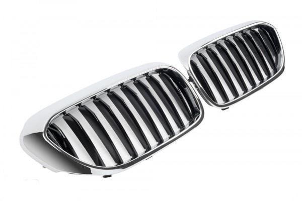 Ноздры 1 Bar 2017-2020 GBT для BMW 5 серия G30/31 2017-2023 гг. пластик Черный глянцевый/Хром окантовкой (146572)