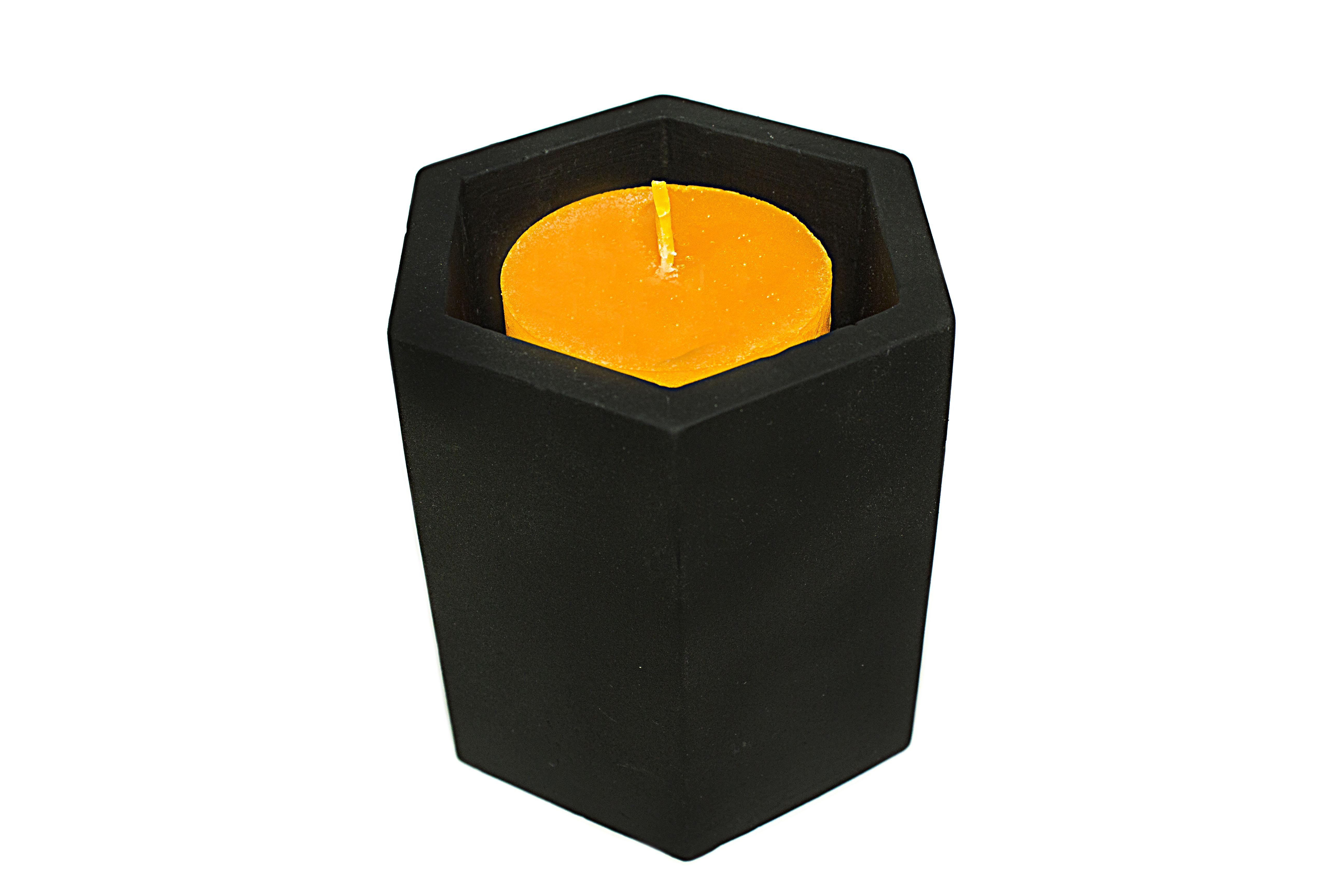 Стакан гипсовый для изготовления свечей Feroma Candle Гекса 1 шт. Черный - фото 3