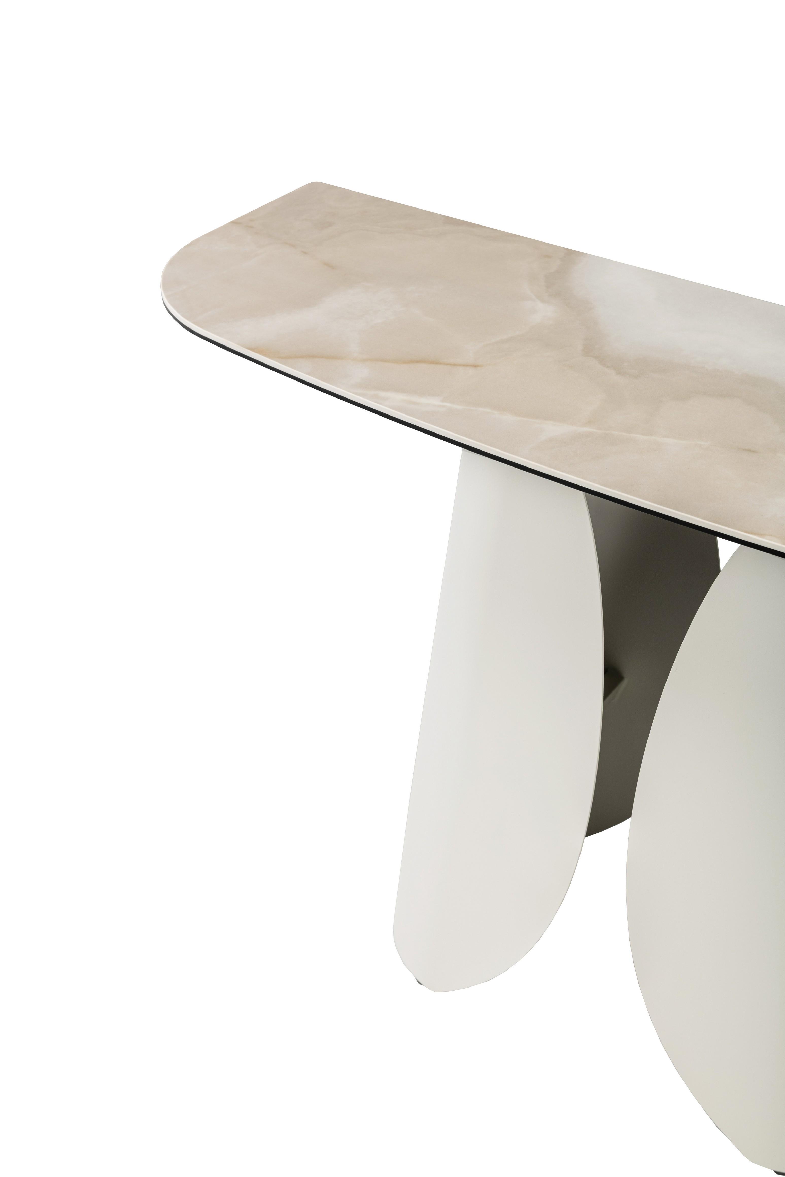 Консоль Лунарио Vetro 1200х400х760 мм Айвори оникс/Айвори - фото 6