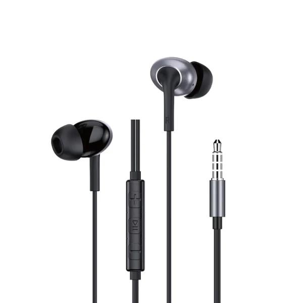 Наушники проводные вакуумные WIWU EB317 3,5 мм 1,2 м с микрофоном Black (6977703656640)