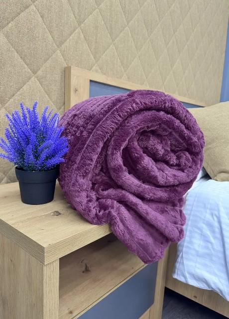 Покрывало плюш VIP Шарпей в полоску 200х230 см Сливовой (87-141) - фото 3 Покрывало плюш VIP Шарпей в полоску 200х230 см Сливовой (87-141) - фото 3