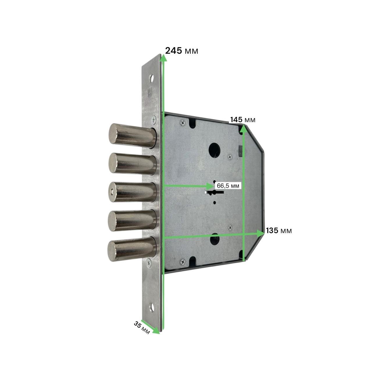Замок сувальдний врізний Шерлок 06.01 на гаражні ворота (290065) - фото 6