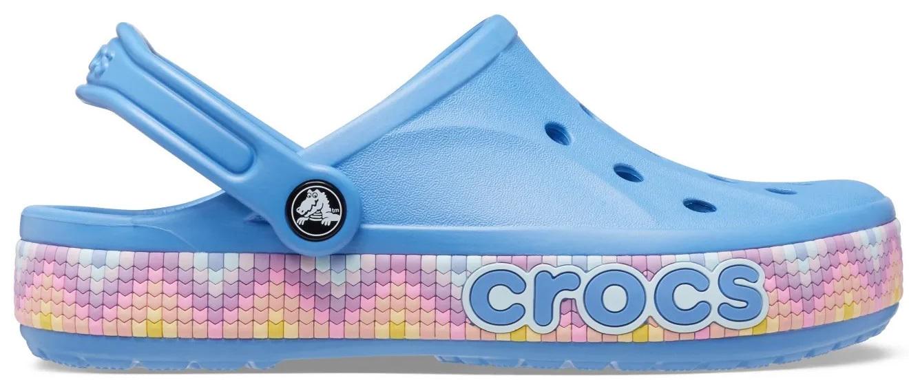 Сабо Crocs Bayaband Chevron Band Clog M5W7 р. 37 24 см Powder Blue/Multi (208100)