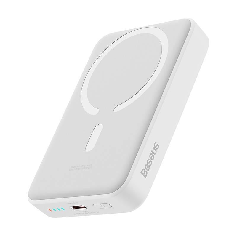 Повербанк BASEUS Magnetic Mini Wireless Fast Charge 30W 10000 mAh White (PPCX110202) - фото 2