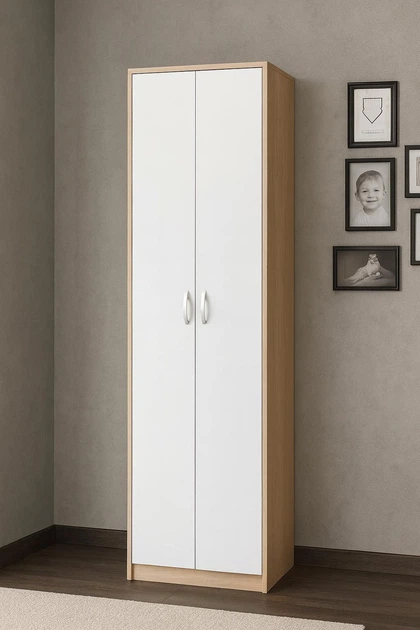 Шкаф Орион Mebel Service 55,3х27,5х191,1 см Дуб самоа/Белый (31265674)
