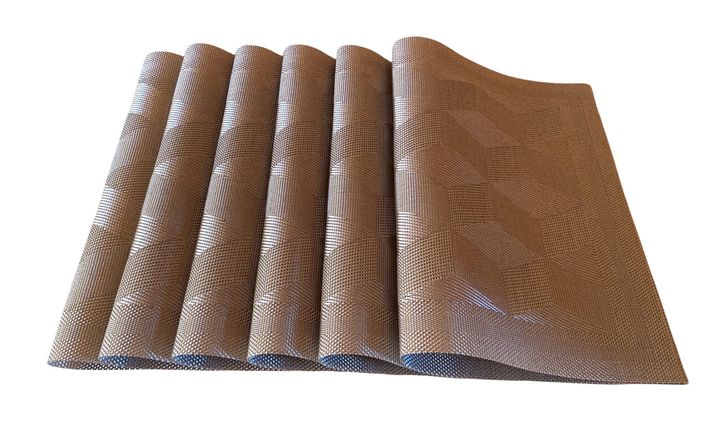 Килимки під тарілки сервірувальні Квадрат 30х45 см 6 шт. Коричневий - фото 1 Килимки під тарілки сервірувальні Квадрат 30х45 см 6 шт. Коричневий - фото 1