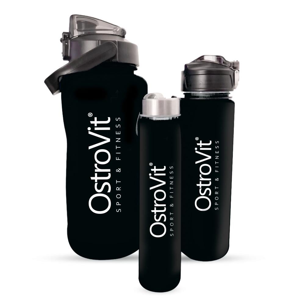 Набор бутылок Ostrovit Water Bottles 2000/900/500 мл Black