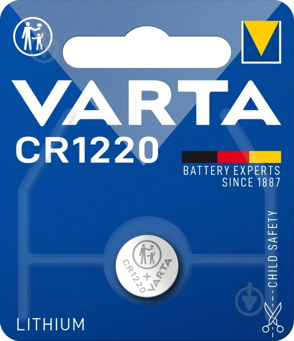 Батарейка литиевая VARTA CR1220 на блистере 1 шт. Батарейка литиевая VARTA CR1220 на блистере 1 шт.