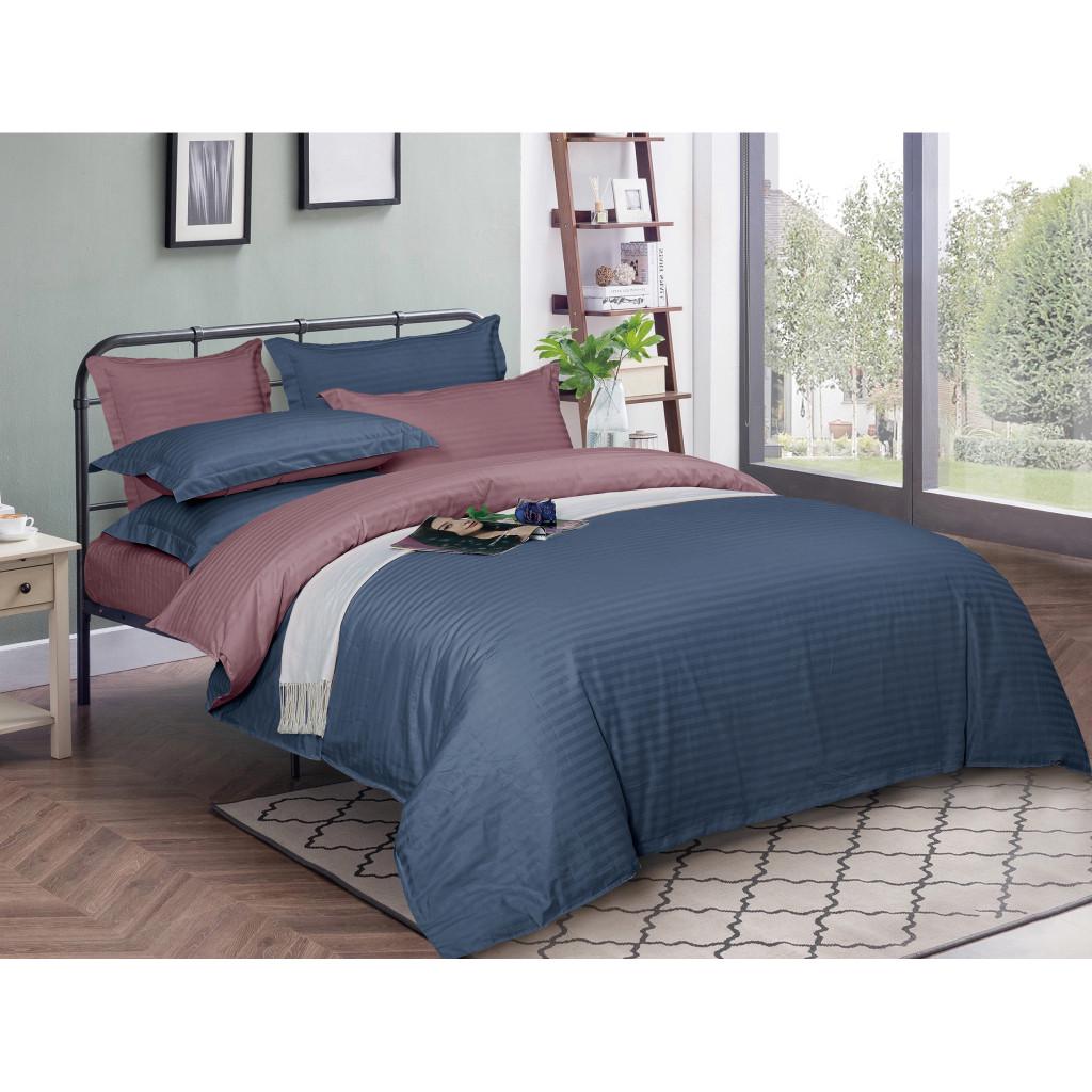 Комплект постельного белья MirSon 30-0020+30-0008 Lovelin satin-stripe семейный 160х220 см (215788)