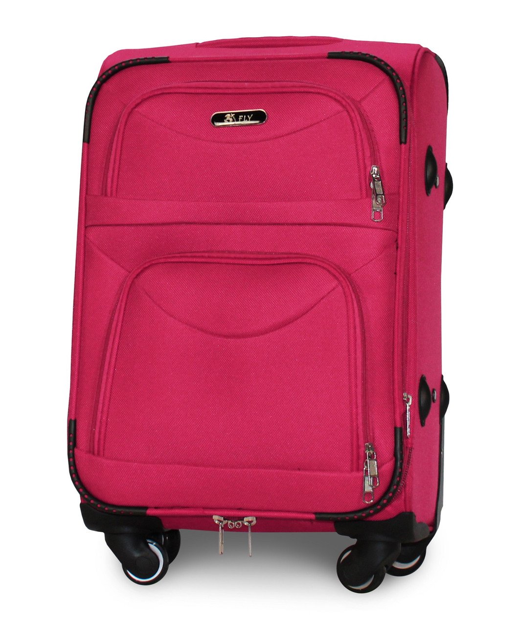 Чемодан ручная кладь Fly 6802 малый на 4 колесах 54х35х22 см Розовый