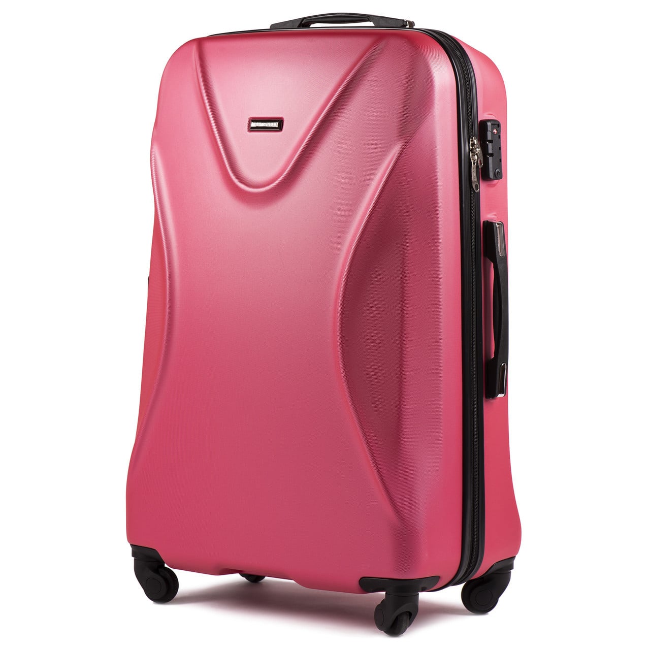 Чемодан пластиковый Wings 518 большой на 4 колесах 76х49х28 см 79 л Коралловый