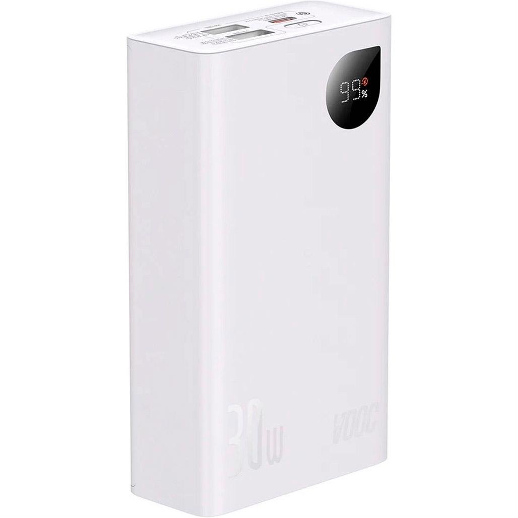 Зовнішній акумулятор Baseus Adaman 2 Metal Digital Display 20000mAh 30W White (PPAD050002)