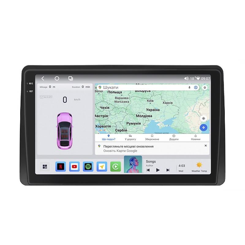 Автомагнітола штатна Lesko 4G/QLED/CarPlay/360°/GPS/Wi-Fi для Renault Duster II 2020- 4/64Gb 10" (2322414501)