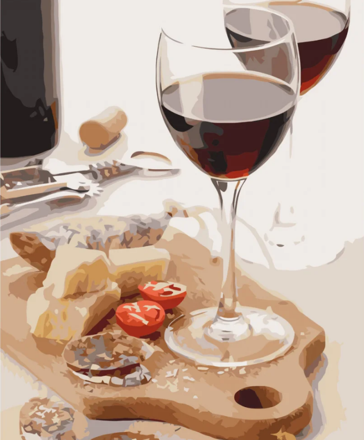 Картина по номерам Strateg Бокалы с любовью 40x50 см (VA-3742)