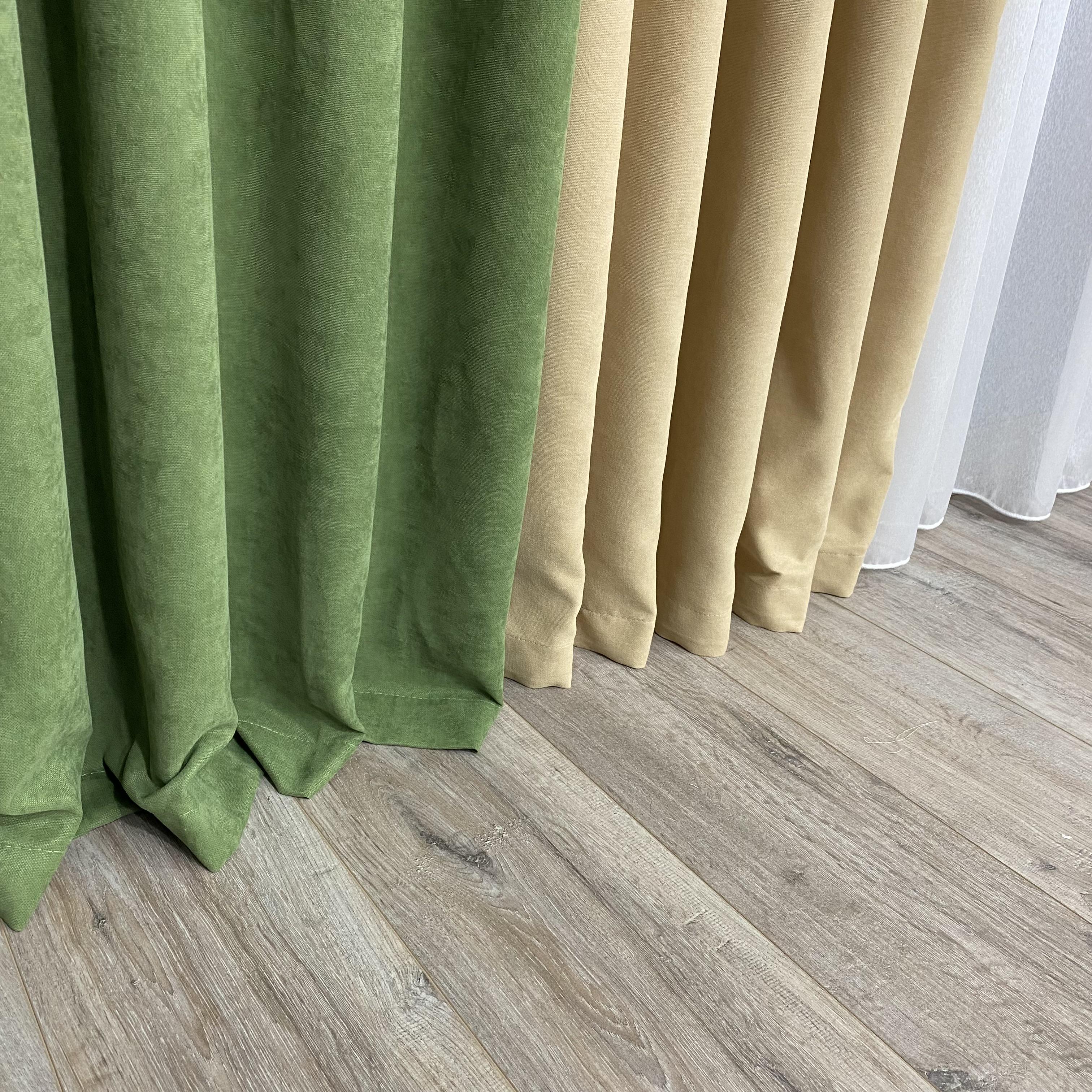 Шторы микровелюр TG Home Дуэт №450 1,50х2,70 м Зелено-бежевый (450-586/195) - фото 10 Шторы микровелюр TG Home Дуэт №450 1,50х2,70 м Зелено-бежевый (450-586/195) - фото 10