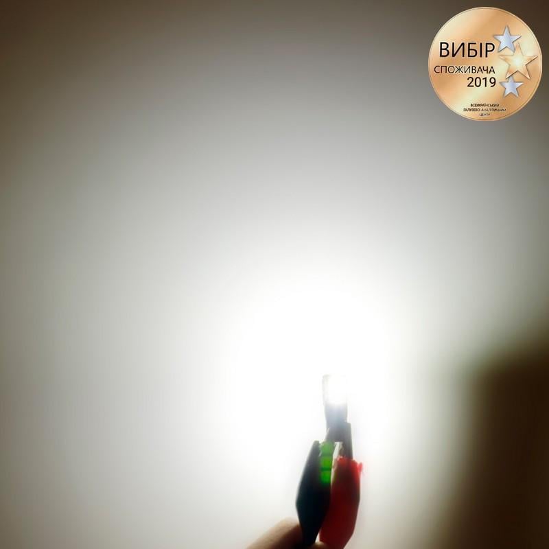 Лампа світлодіодна Carlamp Canbus з обманкою 9-24В 200Лм 6000К 3G9-T10 (W5W-W) - фото 3 Лампа світлодіодна Carlamp Canbus з обманкою 9-24В 200Лм 6000К 3G9-T10 (W5W-W) - фото 3