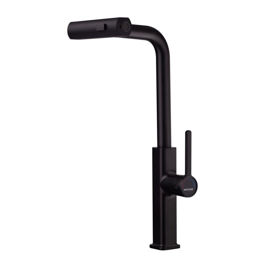 Смеситель для кухни с выдвижным изливом MIXXUS HAMMER 014 Black (MI6954)