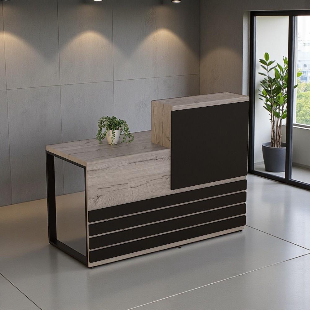 Стійка адміністратора Tobi Sho Ресепшн/5 лівостороння для офісу 1400х636х1090 мм Хортиця/Чорний
