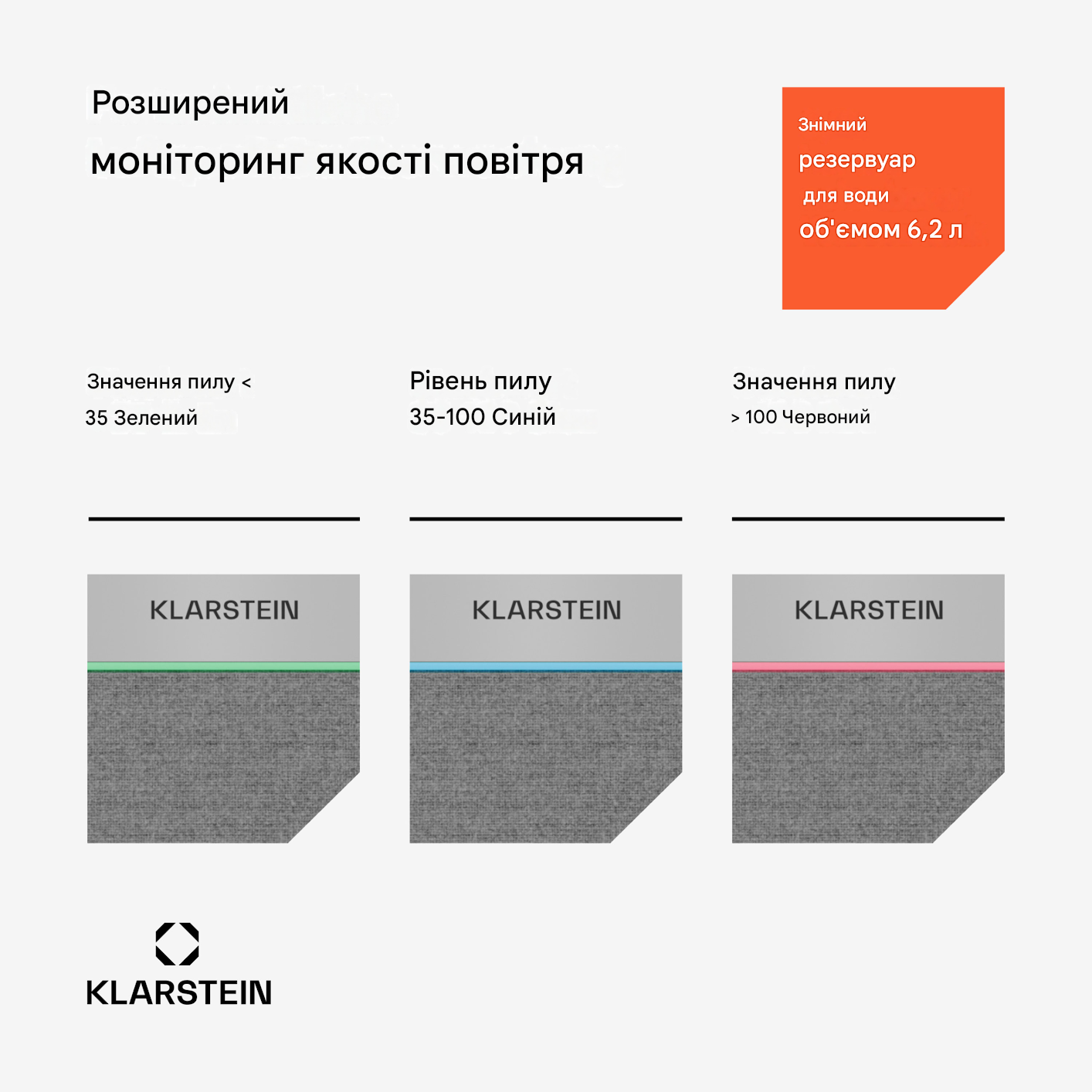 Зволожувач повітря KLARSTEIN AireLux Smart 400 куб. м/год 1000 мл/год (10047047) - фото 3
