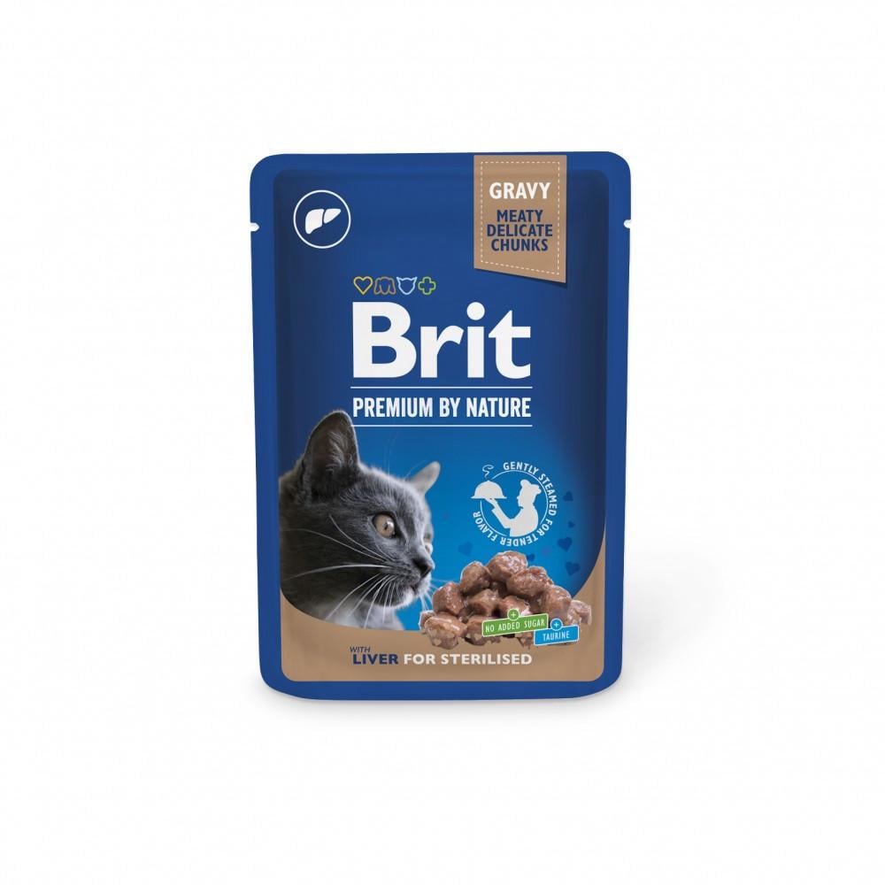 Корм влажный Brit Premium Liver for Sterilised для стерилизованных кошек печень 100 г (34806808)