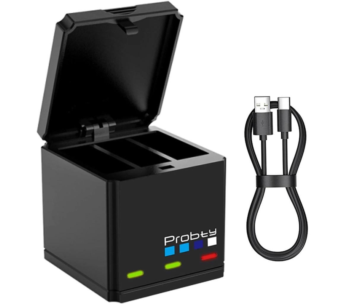 Зарядний пристрій Probty для 3-х акумуляторів GoPro Hero 8/7/6/5 (2977604057)