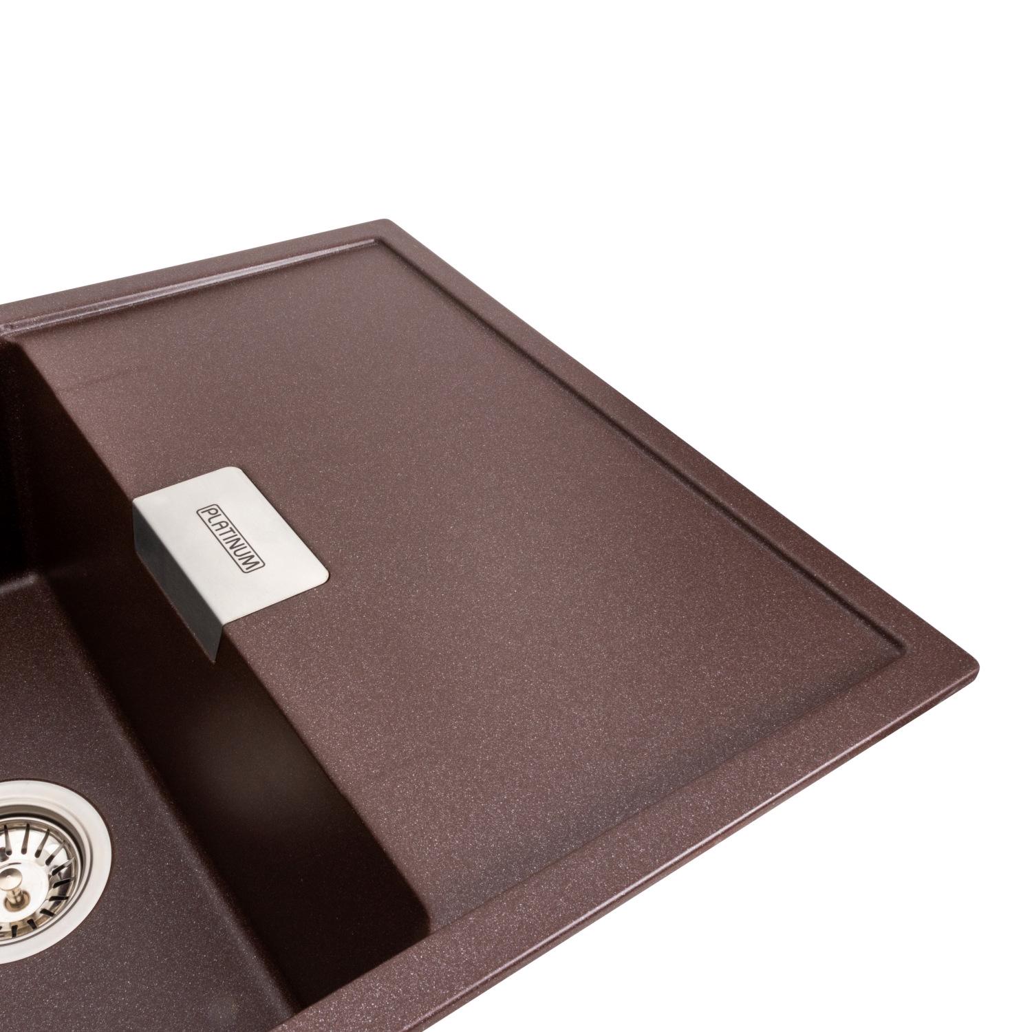 Мийка кухонна Platinum PLS-A39167 гранітна прямокутна 860x500 мм Коричневий (25960332) - фото 3 Мийка кухонна Platinum PLS-A39167 гранітна прямокутна 860x500 мм Коричневий (25960332) - фото 3